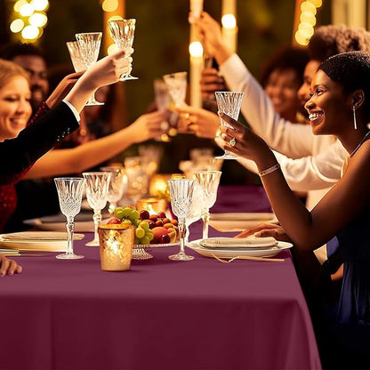 54 Inch X 100 Feet Plastic Table Cover Roll Premium Disposable Plastic Tablecloth for All Type/Shape Tables | Picnic, Party, Banquet, Birthdays, Weddings (Burgundy, 54 Inch X 100 Feet)