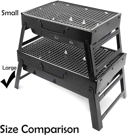 HongK- Large BBQ Barbecue Grill Large Folding Portable Charcoal Stove Camping Garden Outdoor [P/N: ET-COOK007-BK]