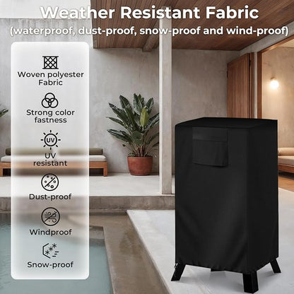 40-inch Vertical Smoker Cover, Compatible with Most of Vertical Smoker (29"Lx29"Wx52"H), Heavy-duty and Weather-resistant Oxford Fabric with Adjustable Drawstring