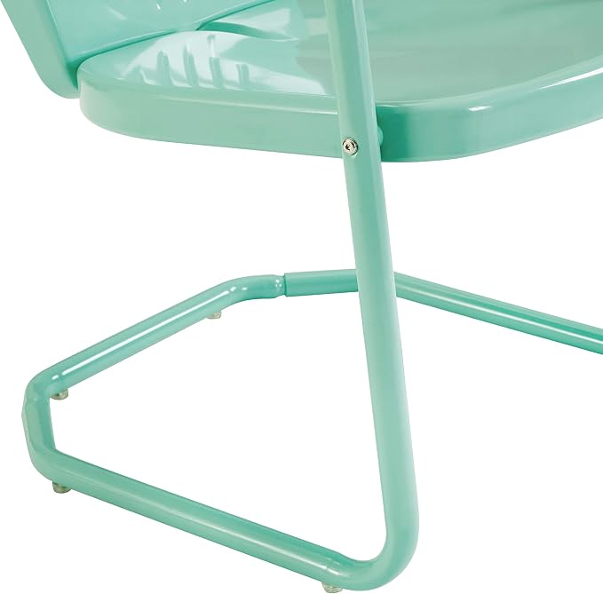 Crosley Furniture Griffith Outdoor Chair, Retro Metal Patio Chairs for Dining, Porch, Deck, Balcony, Aqua
