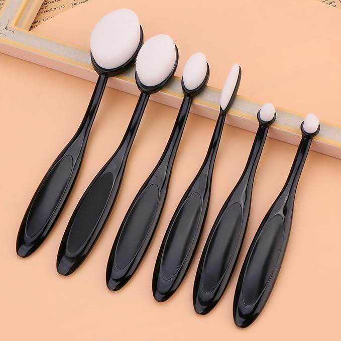 UNIMEIX 6 Pack Blending Brush for Card Making Crafting Ink Blender Brushes Set Tool Paper Background Brush Drawing (Black)