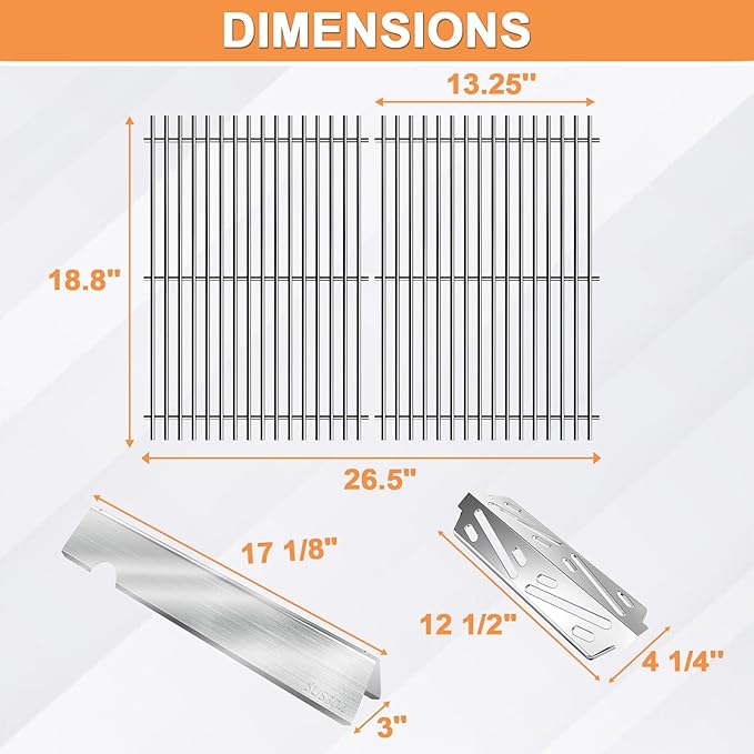 GS4 Genesis II Grill Parts for Weber 3 Burner Genesis 2 GS4 Replacement Genesis II/II LX 300 SER, Genesis 300 (2022 YRS) Accessories for Weber Flavorizer Bars 66032, Grates 66802, Heat Deflector 66040