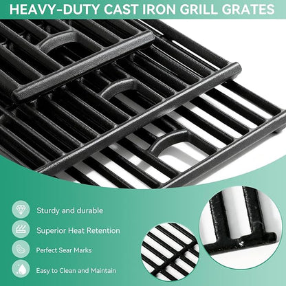 463448021 463449021 17" Grill Grates BBQ Replacement Parts for Charbroil Performance 5 Burner 463466522 463451022 463450022 463455021, Cast Iron Cooking Grate for Char Broil G426-0004-W1 G426-0005-W1