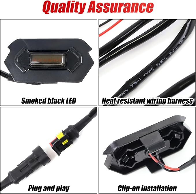Upgraded 4 PCS Led Grill Lights Compatible with Ford Ranger T9 2022-2025 | Fuse and Instruction Included-Smoked Black