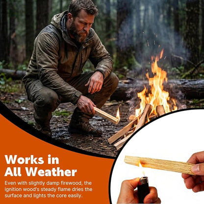 W&E Choice 10LB Fatwood Firestarter Wood Sticks | 100% Natural Kindling Dried Pine Fire Starters | Easy Ignition Firewood for Campfires, Fireplaces, BBQ, Stoves