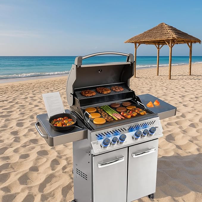Full Size Griddle Insert for Napoleon Prestige PRO 500, Built-in Prestige 500, P500RBPSS, BIP500RBNSS-3, P500RSIBNK-3, P500, P500N Grills Accessories, Carbon Steel Griddle Plate, 26.3''L X 17.7''W