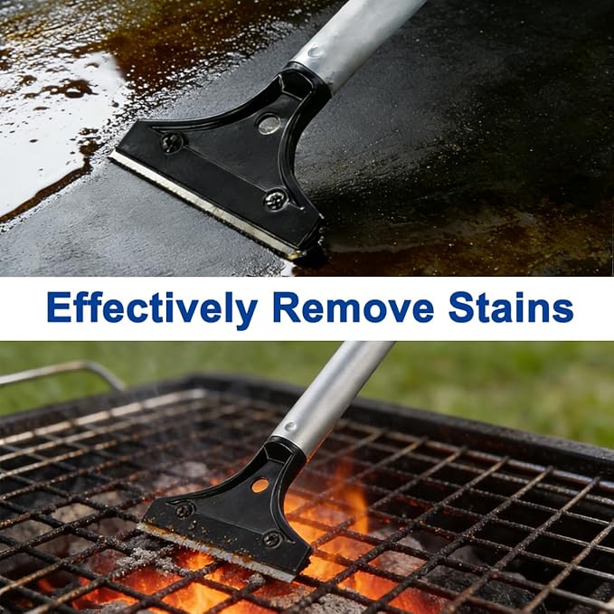 CELOX Grill Scraper, Kitchen Scraper for Cleaning Griddle with Long Handle