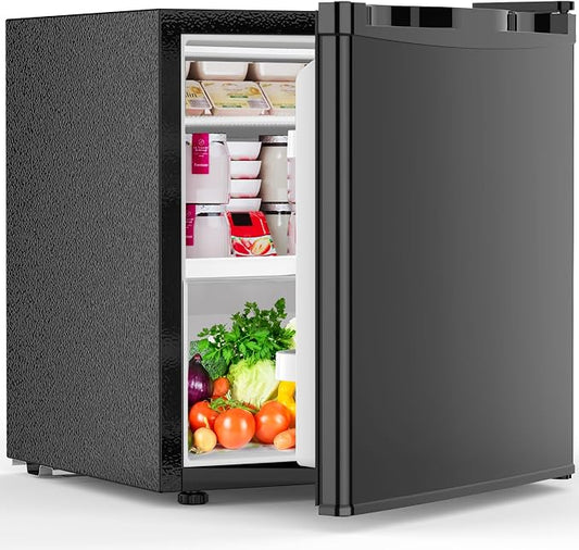 Electactic 1.6 Cu.ft Mini Fridge, Compact Single Reversible Door Refrigerator, Adjustable Thermostat, Ultra Quiet, Energy Efficient for Office, Dorm, Bedroom, Apartment -Black