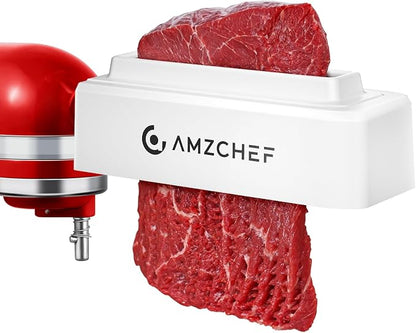 Meat Tenderizer Attachment for Kitchen Aid Stand Mixers, Stainless Steel Meat Tenderizer Tool with Upgraded 6.5 inch Length, Dishwasher Safe, Ideal for Beef, Pork, Lamb and Venison, White