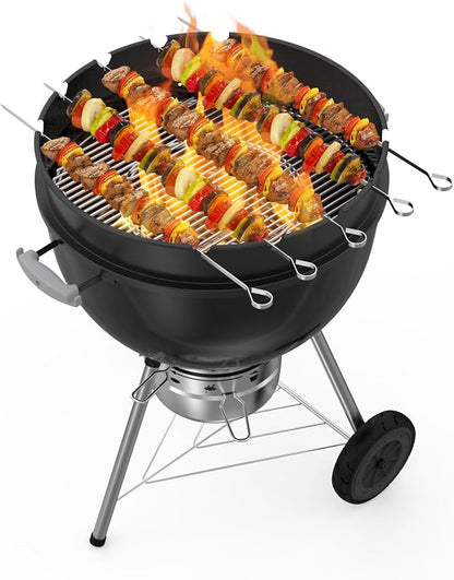 onlyfire Rotisserie Ring with Kabob Skewer Set for Weber 22 1/2 Inch Kettle