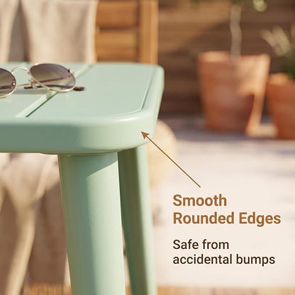 Modern Small Patio Table for Outdoor& Indoor Industrial Metal Bar Table Square Dinner Table for Small Space Working Study Desk 27.5 * 27.5 * 30inch(L*W*H)