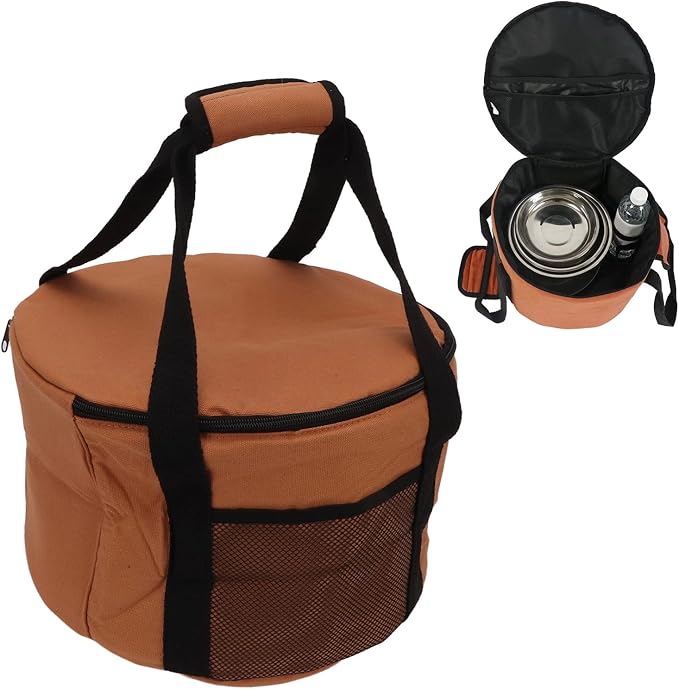 Alomejor Picnic Storage Container, Large Capacity Round Design, Camping Tableware Organizer, Water- for Outdoor BBQ Family Gathering Campers Families