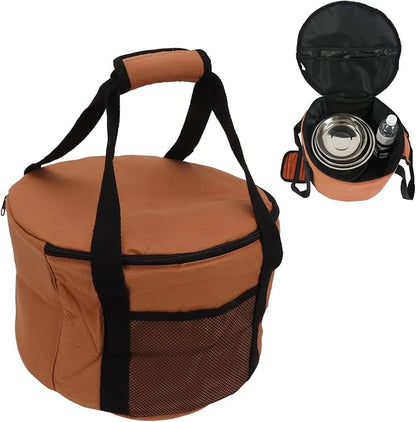 Alomejor Picnic Storage Container, Large Capacity Round Design, Camping Tableware Organizer, Water- for Outdoor BBQ Family Gathering Campers Families