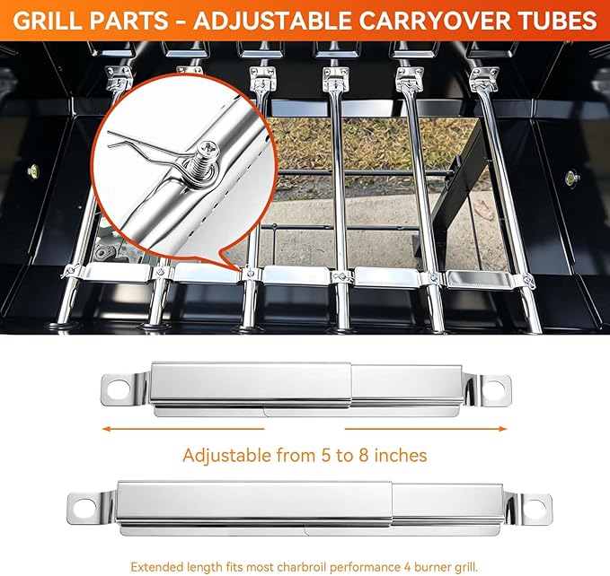 Grill Replacement Parts for Charbroil Performance 2 burner 463625217 463673517 463673519 463625219 300 Cabinet Liquid Propane, G470-5200-W1 Burner, G470-0004-W1 Heat Plate, Carryover Tubes, Igniters