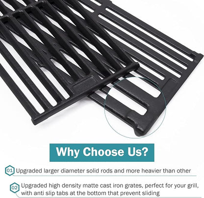 Criditpid Grill Grates Replacement for Char Griller 5050, 5650, 2121, 3001, 5072, 2123, 3072, 2828, 3030, 4000, King Griller 3008 5252, 19 3/4" Cast Iron Cooking Grid for Chargriller Duo 5050 Parts