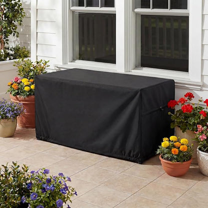 SheeChung Deck Box Cover Waterproof,Patio Storage Box Cover(52"Lx26"Wx26"H) | Heavy Duty 600D Polyester Oxford Cover,Fits Compact Deck Boxes,Adjustable Drawstrings,Anti-fouling
