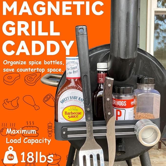 Strong Magnetic Grill Griddle Caddy for Blackstone, Heavy Duty Griddle Caddy Magnetic Holder, Space Saving Grill Organizer Accessories for Refrigerator Traeger Pit Boss Camp Chef Z Grills Smoker