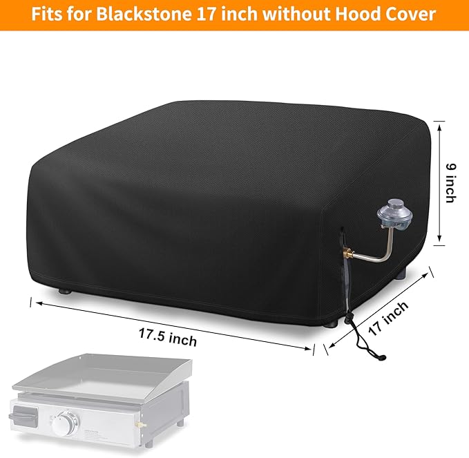 Grill Cover for Blackstone 17 Inch Griddle, Waterproof Oxford Material BBQ Grill Cover with Drawstrings, Flat top 17" Gas Grill Cover Only Fits Blackstone 17" Griddle Tabletop Without Hood