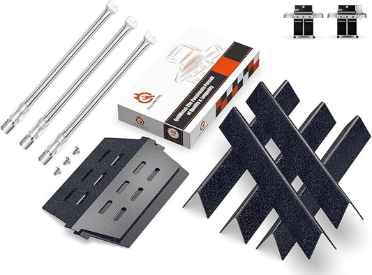 for Weber Genesis Grill Parts, 17.5" Flavorizer Bars for Weber Genesis 300 Series (Front Control), 65055 Heat Deflectors, Genesis Burners Tubes for Weber Genesis E310/ E320/ S310/ S320 Grills