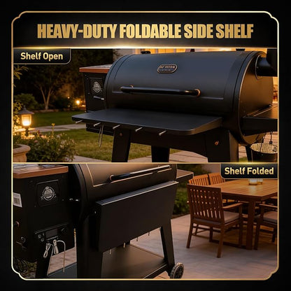QuliMetal Foldable Front Shelf for Pit Boss Austin XL 1000 & Savannah 1500, 29.53" Grill Front Table, BBQ Prep Shelf Accessory, Quality Steel Front Shelf