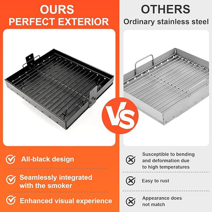 Uniflasy Stretchable 15-28" Charcoal Tray for Expert 24 Grill Parts, Pit Boss Memphis I, Chargriller PS9900 2190 6500 6800 8500, Adjustable Charcoal Basket Holder for Smoke Hollow 47183T-21 Replacement Parts