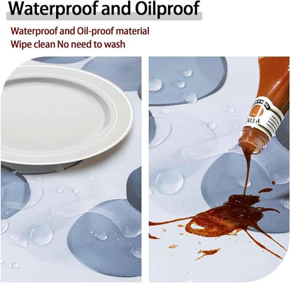 opstellen Round Fitted Tablecloth for 36-44" Table Country Modern Wipeable Indoor Outdoor Heavy Duty Summer Table Cover House Warming Gifts Kitchen Stuff First Apartment Items Festival Camping Gift