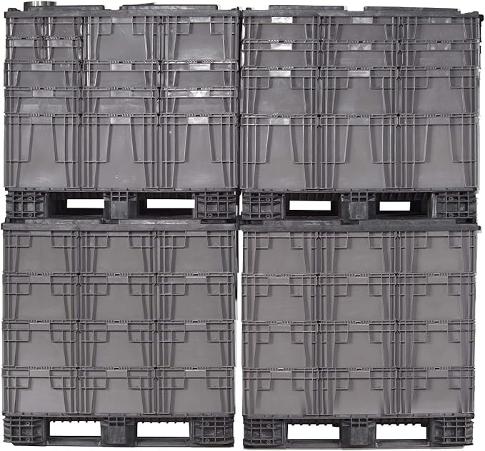 Buckhorn SW3215080201000 Plastic Straight Wall Storage Container Tote, (32-Inch x 15-Inch x 7-1/2-Inch), light grey