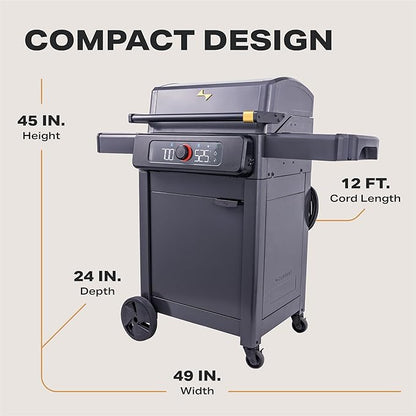 Current® Model G Dual Zone Grill, Smart Electric Outdoor Grill with 200-700°F Range for Searing & Roasting, Digital Precision, Independent Heat Zones, Apartment-Friendly & Weather-Resistant, Moon Dust