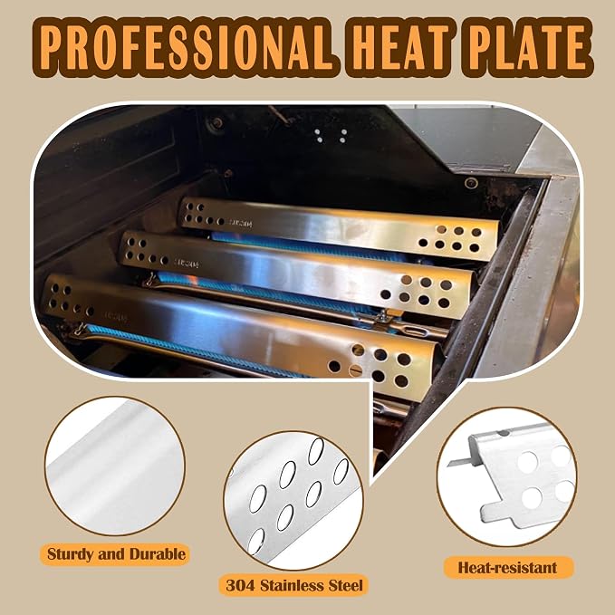 Grill Parts Kit for Char-Broil Performance 5 Burner, Stainless Steel | 5 Burners + 5 Heat Plates + 4 Crossover Tubes, Fits Char-Broil 463347519, 463243518, 463275717, Rust-proof, Even Heat