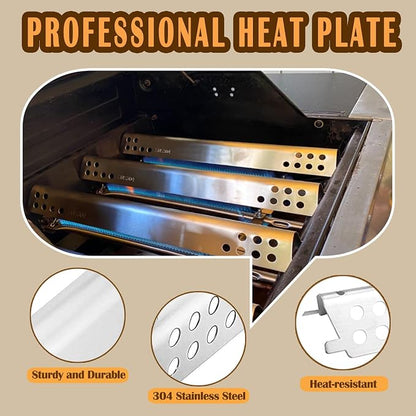 Grill Parts Kit for Char-Broil Performance 5 Burner, Stainless Steel | 5 Burners + 5 Heat Plates + 4 Crossover Tubes, Fits Char-Broil 463347519, 463243518, 463275717, Rust-proof, Even Heat
