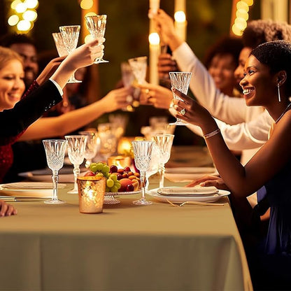 54 Inch X 100 Feet Plastic Table Cover Roll Premium Disposable Plastic Tablecloth for All Type/Shape Tables | Picnic, Party, Banquet, Birthdays, Weddings (Gold, 54 Inch X 100 Feet)