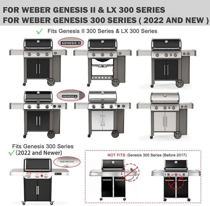 Genesis II E-310 Grates Replacement for Weber Genesis II E310 E-315 E-335 Genesis 2 Gs4 Grill Parts Replacement Grates 66095 Stainless Steel Cooking Grids II LX E-340 S-340 66802 Grates 300 Series