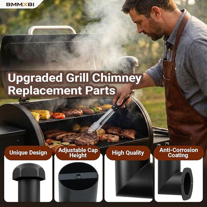 Pellet Grill Chimney Replacement Parts for Pit Boss 820 850 Series | 10537 Grill Smoke Stack Replacement Parts for Pit Boss 850 820 700FB2 820SP PB0820SP, for Pit Boss Austin XL
