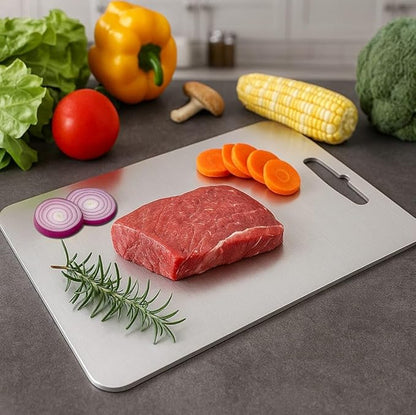 Titanium Cutting Board 13.4x9 Inch – 100% Pure Titanium Kitchen Board, Non-Slip Surface, Dishwasher Safe, Scratch Resistant, Lightweight, Chef Cutting Board for Meat, Vegetables, Fruits, Easy Clean