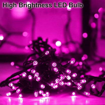 Solar Christmas String Lights, Pink 200Led Outdoor Waterproof | 2 Pack Total 400LED 144Ft 8 Modes Timer, IP44 Outside Valentines’ Day Fairy Lights for Tree, Garden, Patio, Yard Decorations