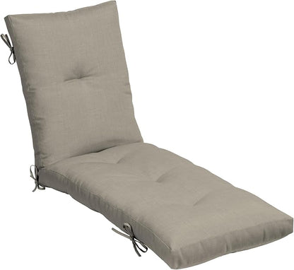 Arden Outdoor Tufted Chaise Cushion, earthFIBER, 22x76, Taupe | Plush Comfort, Modern Tuft, Lounge Cushion, Rain-Proof, Fade Resistant, Cushion for Chaise Lounger, Mold and Mildew Resistant