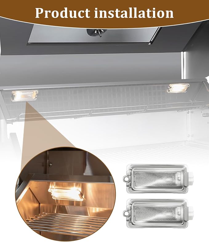 2Pcs 8A37000038 Halogen Grill Light | Fits for Mont Alpi Outdoor Island Grills (MAi805 MAi400 & MA-957) and Built-in Grills (MABi805 & MABi400)