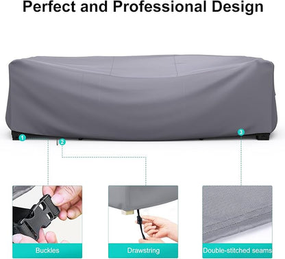 Waterproof Outdoor Patio Furniture Covers 138"L×86"W×28"H Grey | Rain, Dust & UV Protection; Heavy-duty Oxford Resists Tears & Fading; Keeps Dining Tables & Chair Sets Dry on Patio & Deck