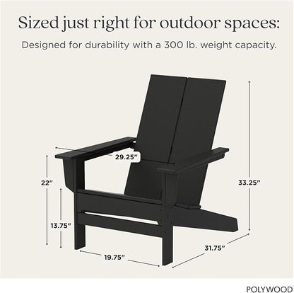 POLYWOOD Contemporary Modern Oversized Adirondack Chair in Black
