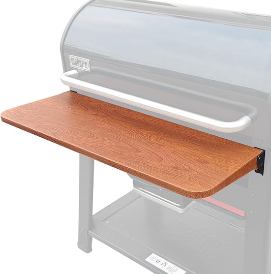 QuliMetal Foldable Front Shelf for Weber Searwood XL 600, 34.80" Grill Front Table, BBQ Prep Shelf Accessory, Quality Steel Front Shelf