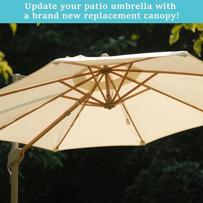 10ft/9ft/7.5ft Patio Umbrella Replacement Canopy for 6/8 Ribs, Outdoor Market Patio Table Umbrella Top Canopy Cover for Backyard Garden Courtyard Swimming Pool