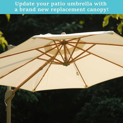 10ft/9ft/7.5ft Patio Umbrella Replacement Canopy for 6/8 Ribs, Outdoor Market Patio Table Umbrella Top Canopy Cover for Backyard Garden Courtyard Swimming Pool