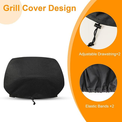Demao Lightweight Grill Cover for Outdoor BBQ,Fits for Ninja Wood Fire Smoker Grill OG700 Series Portable Grills, Waterproof & Windproof with Elastic Hem, BBQ Grill Accessories for Ninja-Only Cover