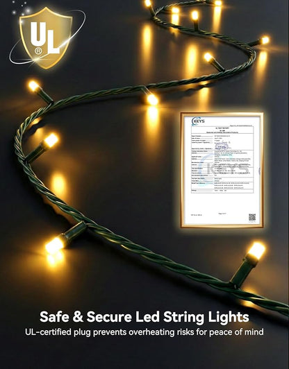 LitHome 328FT 1000 LED String Lights Outdoor Indoor, 8 Modes Waterproof Christmas String Lights with Timer & Memory Function, Outdoor Christmas Lights Green Wire for Xmas Tree Party Garden, Warm White