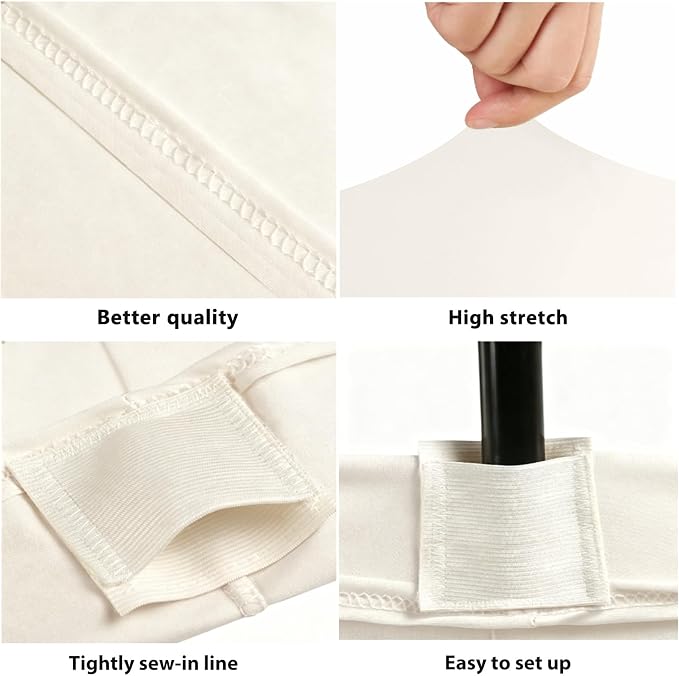 BDDC 8ft Stretch Spandex Fitted Table Cloth for 8 Foot Tables | GRS-Certified Eco-Friendly Fabric, Elastic Fit Rectangle Tablecloth, Washable, Wrinkle-Free, For Events & Parties