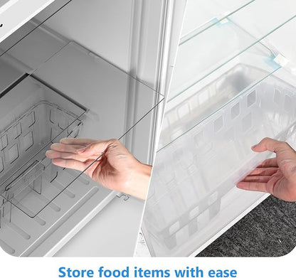 Electactic 4.5 Cu.Ft Mini Fridge with Freezer, 2-Door Compact Refrigerator With 2 Removable Shelves, 3 Level Adjustable Thermostat, Quiet Efficient for Kitchen, Office, Dorm, Apartment-Classic White