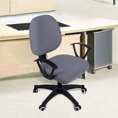 Smiry Office Computer Chair Covers for Desk Rotating Chair Protector | Stretch Jacquard Removable Washable Desk Chair Seat Cushion Protectors, Grey