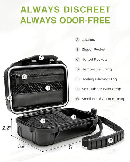 OZCHIN Storage Box - Hard Shell Joint Case, Waterproof & Airtight Storage Box with Activated Carbon Lining - Portable Odorless Box for Travel, Hiking & Outdoor