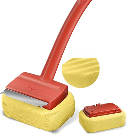 Grill Brush Bristle Free, Steam Grill Cleaning Brush with Detachable & Dishwash-Safe Brush-Head, Ergonomic Comfort Grip for Cast Iron/Stainless-Steel Grates, Safe Barbecue Grill Cleaner
