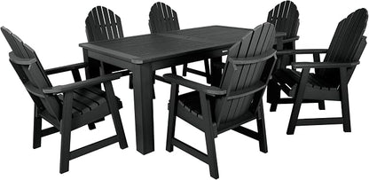 highwood Hamilton Adirondack 7pc Dining Set 72" x 42", Black